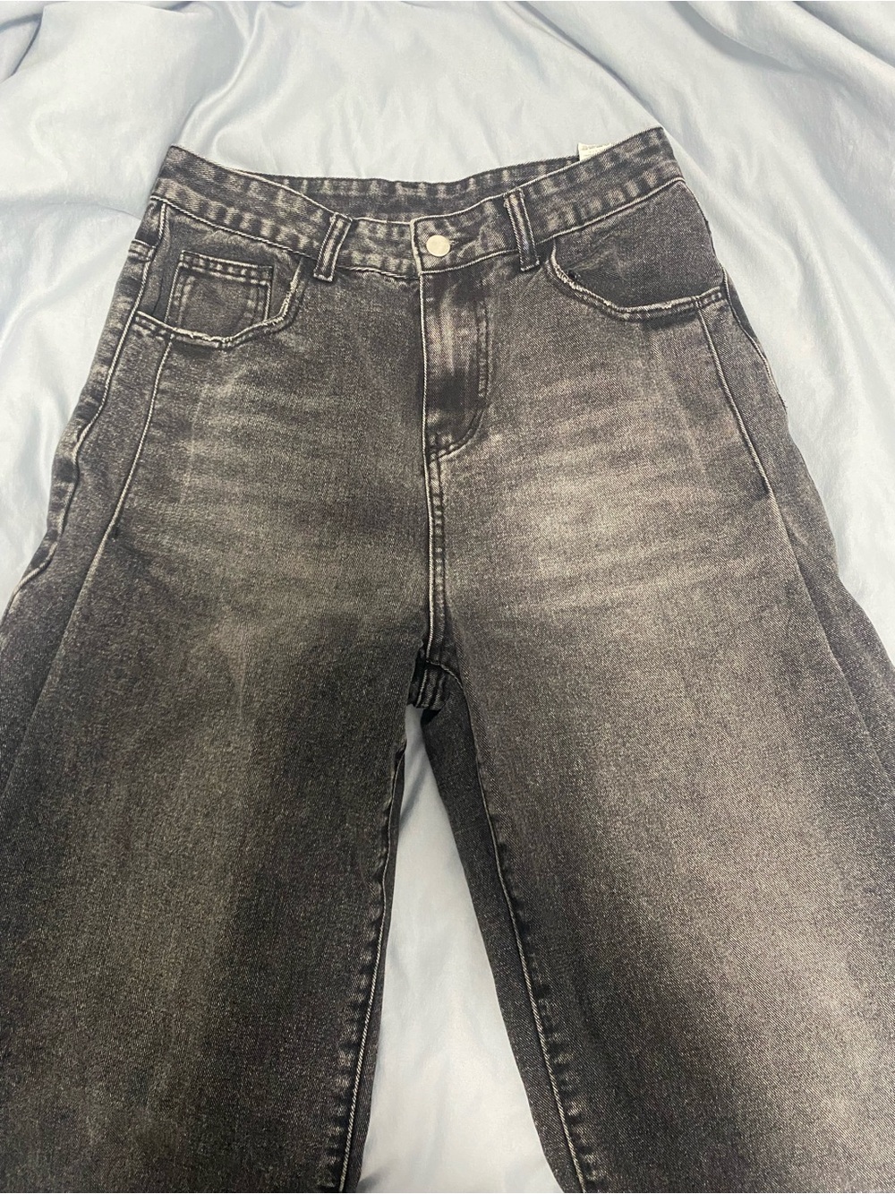 Y2K Black Denim Straight Leg Jeans
